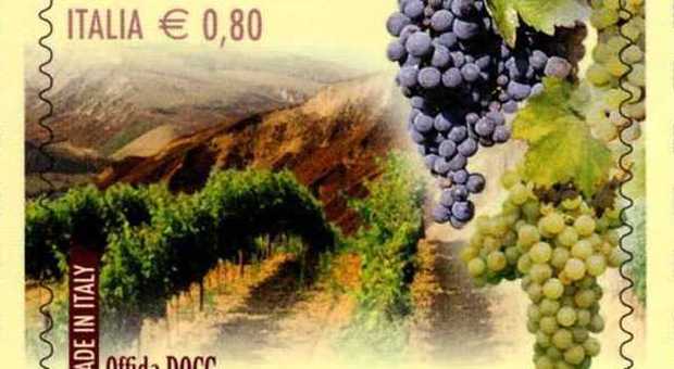 Un francobollo di Poste Italiane dedicato al vino di Offida