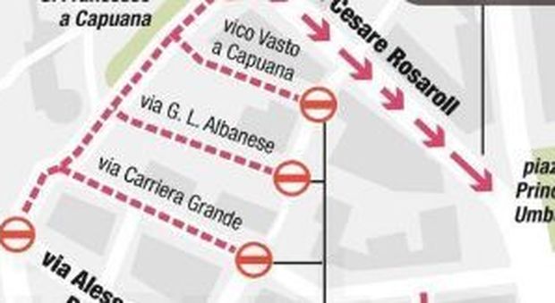 Cantiere di piazza Garibaldi, strade off-limits e autobus deviati