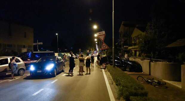 la scena dell'incidente ieri sera a Campalto