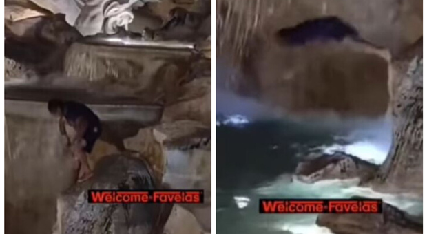 Turista si tuffa nella Fontana di Trevi come se fosse in piscina: sale in alto e si lancia dal "trampolino"