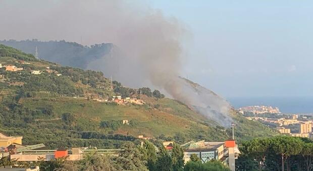 Pozzuoli, fiamme sul Monte Sant'Angelo: tre squadre di vigili del fuoco al lavoro