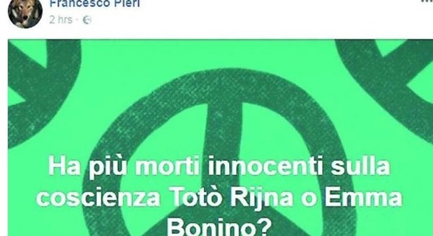 Aborto, prete bolognese su Facebook: "Ha più morti sulla coscienza Riina o Emma Bonino?"