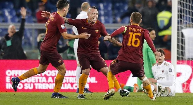 Roma-Milan 1-0: Nainggolan avverte la Juve, giallorossi da soli al 2° posto