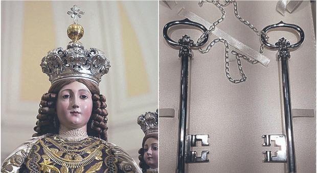 Furto in chiesa: l'imprenditore dona due nuove chiavi in argento. Erano state rubate insieme agli ori della Madonna del Carmelo