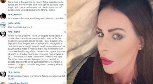 Nina Moric e gli insulti al fan su Instagram