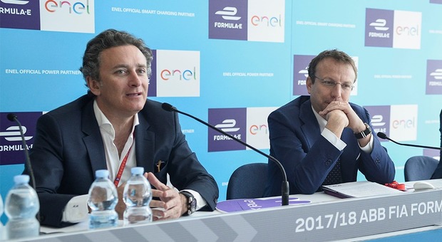 Da sinistra Alejandro Agag ceo della Formula E e l’amministratore delegato di Enel X, Francesco Venturini