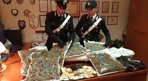 La droga recuperata dai carabinieri di Altavilla Vicentina