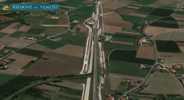 Un tratto della Superstrada Pedemontana Veneta in costruzione