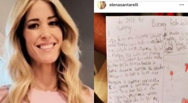 Elena Santarelli, la lettera del figlio Giacomo nel giorno della festa: «Sei una mamma speciale»