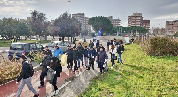 Plogging a Lecce nel quartiere Stadio