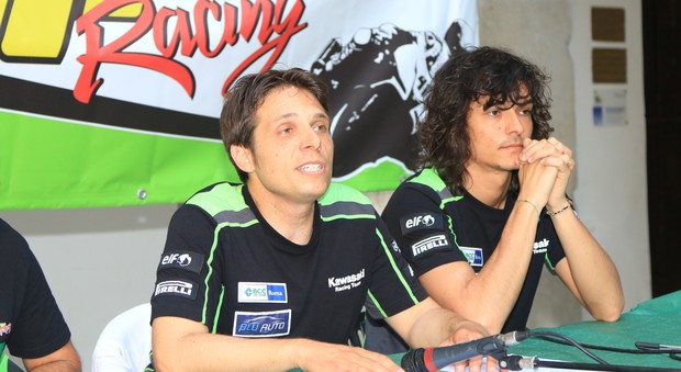 da sx il team manager del GDR Racing Cisterna Giannino De Dominicis e il pilota Lorenzo Luciani del team GDR Racing Cisterna