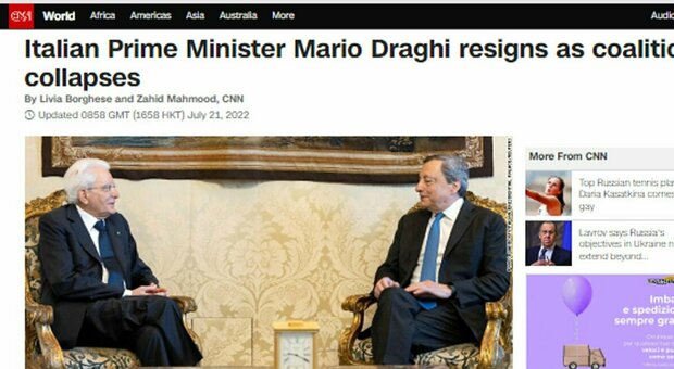 Dimissioni di Draghi, la notizia nelle testate internazionali: «Perdita colossale »