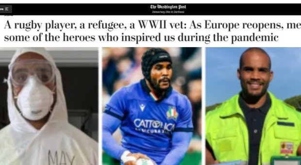 Rugby, l'azzurro e cavaliere Maxime Mbandà per il Washington Post è fra gli eroi europei della lotta al Covid Video