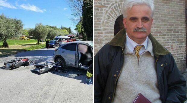 La tragica fine di Domenico Ticà: con la moto contro l'auto dove viaggiavano madre e moglie del sindaco di Treia