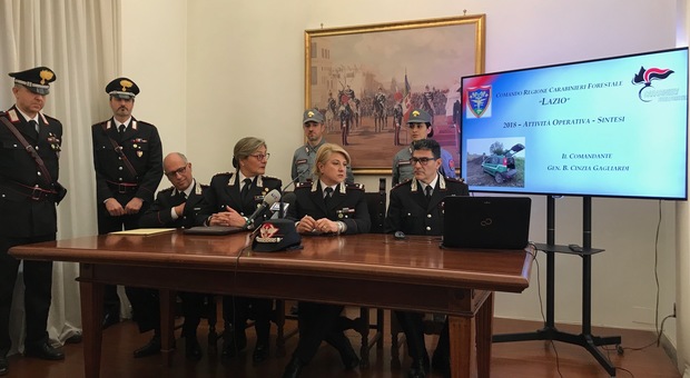 La conferenza stampa dei carabinieri forestale del Lazio