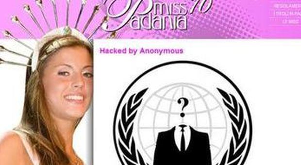 Il gruppo Anonymous colpisce ancora Gli hacker contro il sito di Miss Padania