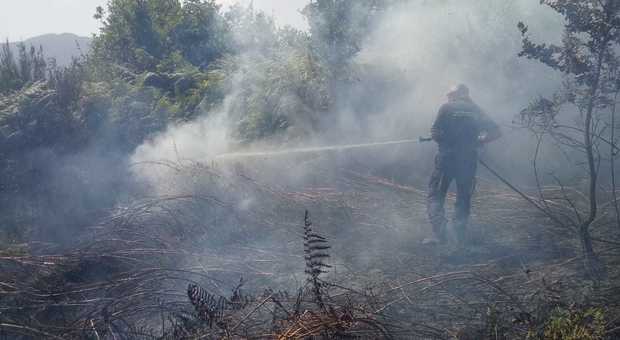 Bruciano ancora i boschi dell'Irpinia, in azione elicottero protezione civile