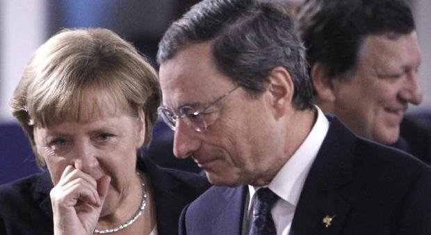 Angela Merkel con Mario Draghi