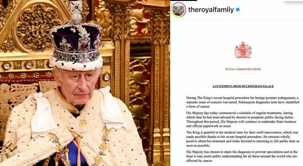 Re Carlo ha il cancro, l'annuncio di Buckingham Palace: «Scoperto durante l'intervento alla prostata. Ha già iniziato le cure»