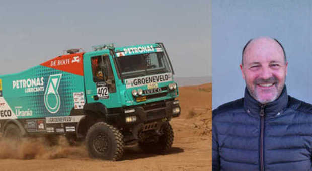 Miki Biasion e il super camion utilizzato nella Dakar