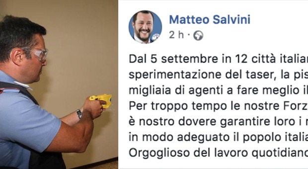 Taser per la polizia italiana, Salvini: «Dal 5 settembre in 12 città»