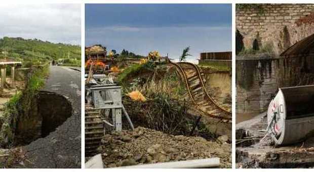Maltempo, le incredibili foto dei danni in Calabria. «Ferrovia crollata, fascia jonica spezzata in due»