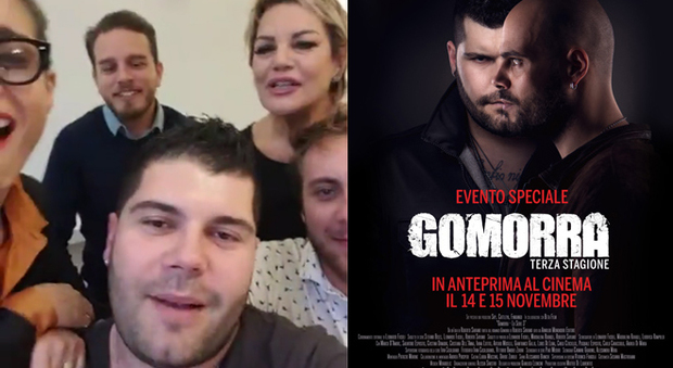 Il cast di Gomorra 3 in diretta su Facebook e la locandina dell'anteprima al cinema