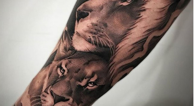 Filippo Magnini e il tatuaggio per Giorgia Palmas: «Ogni Leone ha la sua Leonessa»