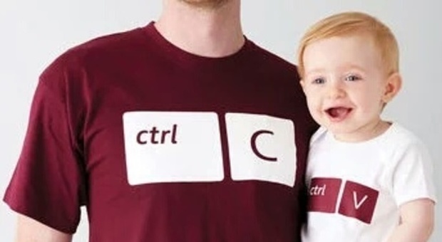 Copia e incolla, le magliette per padre e figlio diventano virali