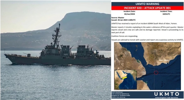Nave inglese attaccata nel Golfo di Aden, incendio a bordo. «Colpita da un missile», cosa è successo