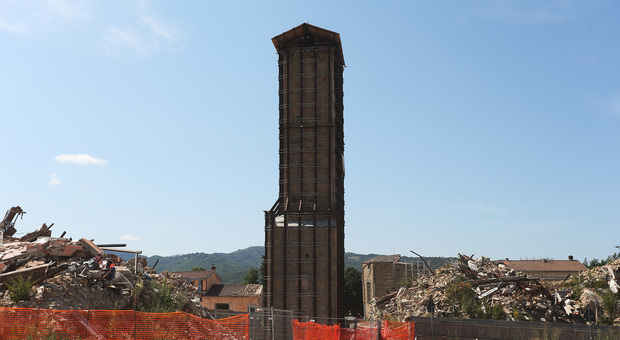 Amatrice, consolidamento e restauro della Torre Civica da parte del MiBact