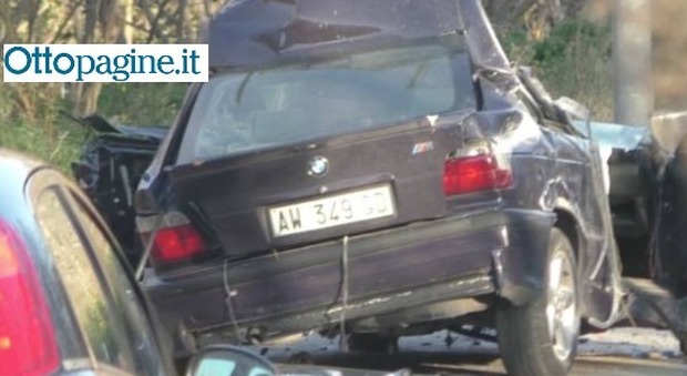 L'auto di Virgilio Corcione dopo l'incidente