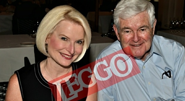 Callista Louise Gingrich e il marito Newt Gingrich a cena al ristorante (Foto: Rino Barillari)