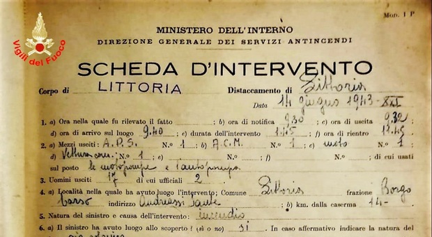 Latina, caccia precipitato a Borgo Carso nel 1943, dopo 77 anni ritrovati i documenti dai vigili del fuoco