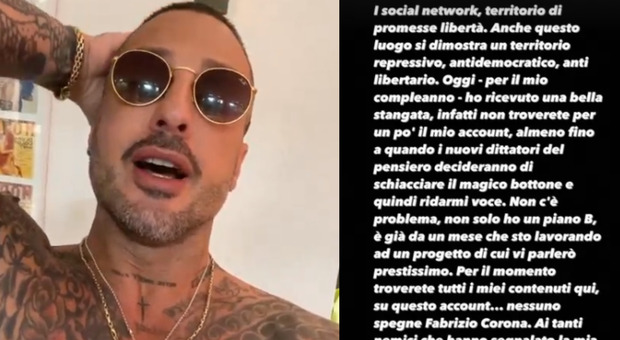 Fabrizio Corona torna su Instagram (da un nuovo profilo): «Ecco perché mi hanno bloccato». Volano "minacce"