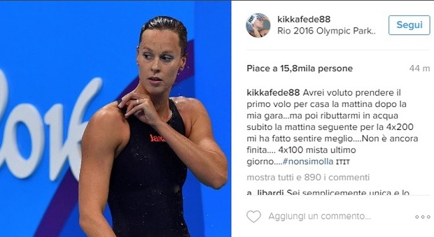 Rio 2016, Fede Pellegrini rilancia su Instagram: "#nonsimolla". Sabato in acqua per la 4x100 mista