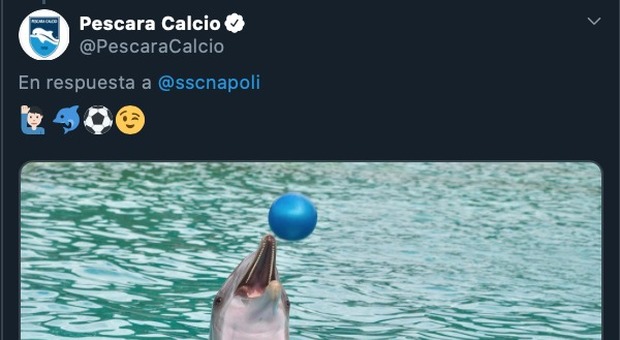 Napoli-Pescara, il botta e risposta social su Twitter è tutto da ridere