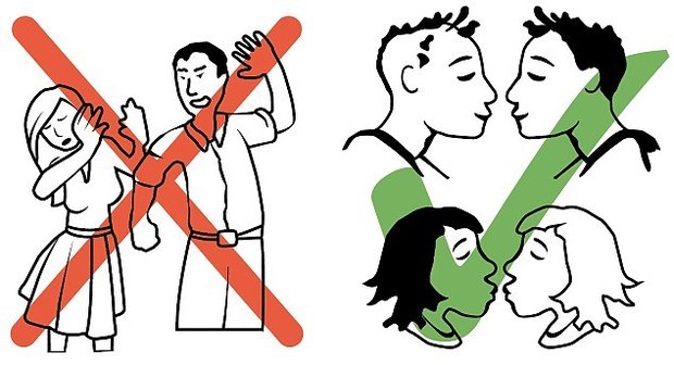 «Non palpeggiare e non picchiare le donne»: le guide illustrate per insegnare le regole di comportamento ai migranti