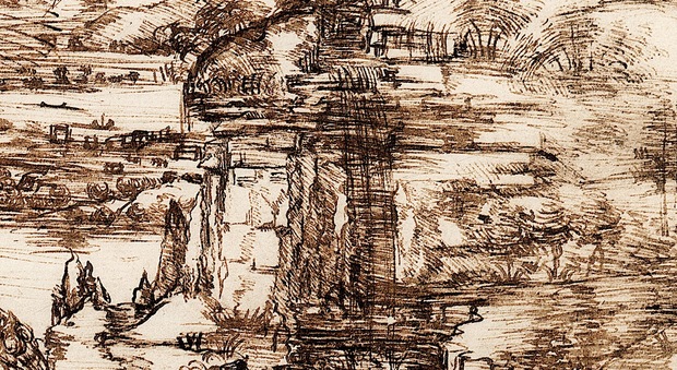 Disegno di Leonardo Da Vinci lunedì Vittorio Sgarbi dirà perché raffigura la Cascata