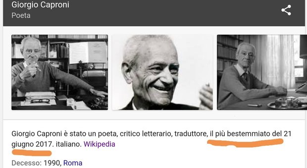 Maturità, Giorgio Caproni l'autore dell'analisi del testo. Ironia sul web: "Un amico di Sgarbi"