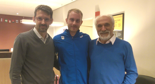 Al ritiro azzurro di San Paolo, da sinistra Christian Zovico, Matteo Galvan e il n. 1 Fidal, Alfio Giomi