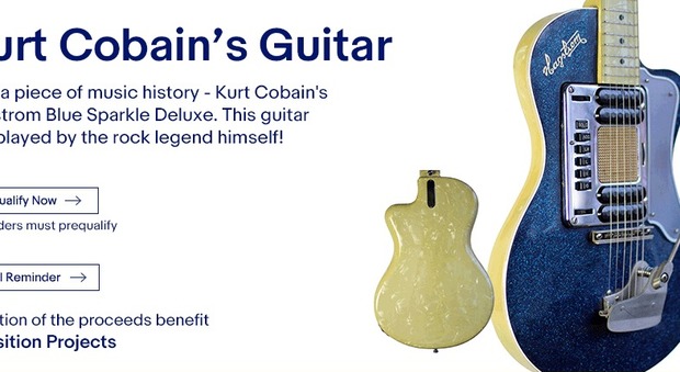 La chitarra leggendaria di Kurt Cobain in vendita su eBay