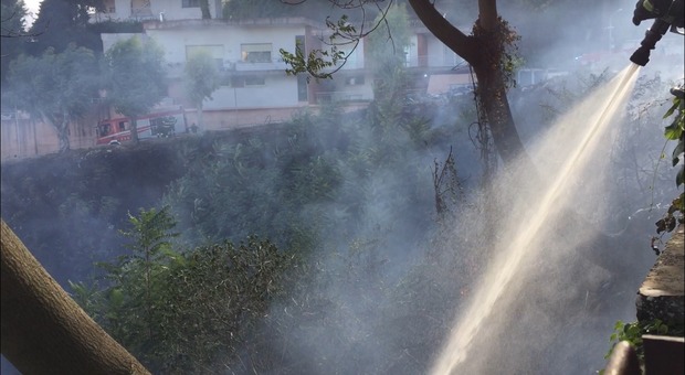In fiamme il costone del parco Comola Ricci: paura nella Napoli-bene