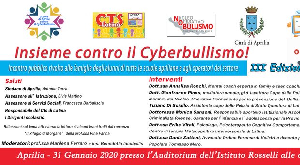 Cyberbullismo, ad Aprilia la scuola fa "rete": confronto con esperti e famiglie