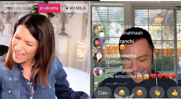 In 40 mila su Instagram per Tiziano Ferro e Laura Pausini: «Che emozione!»