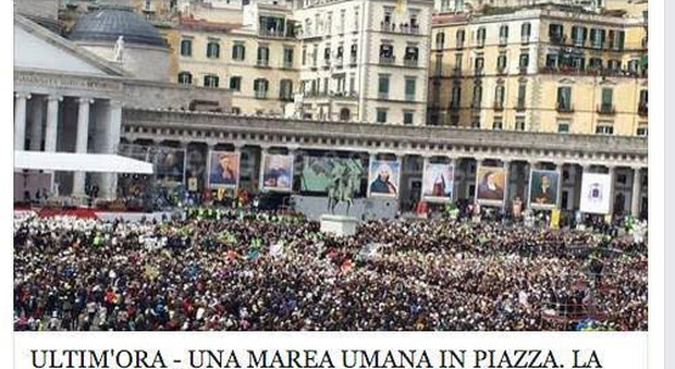 Renzi: «Grillo mette foto sbagliata piazza Plebiscito per dire menzogne su di me»