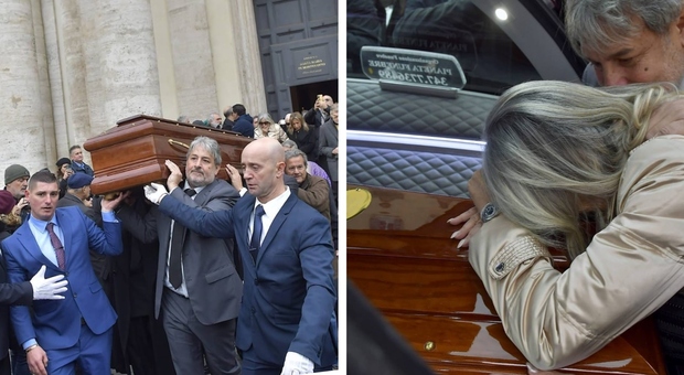 Funerali di Lando Buzzanca. Il figlio Massimiliano con la sorella Irena Daniele Leone