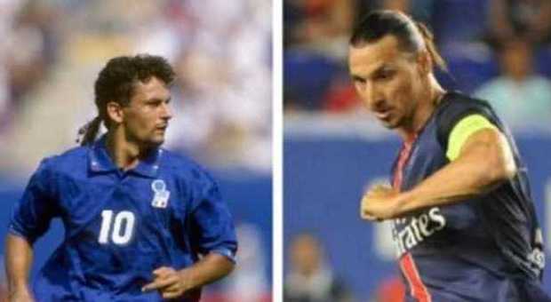 Roberto Baggio e Zlatan Ibrahimovic