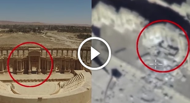 Il video di Palmira girato dai droni russi