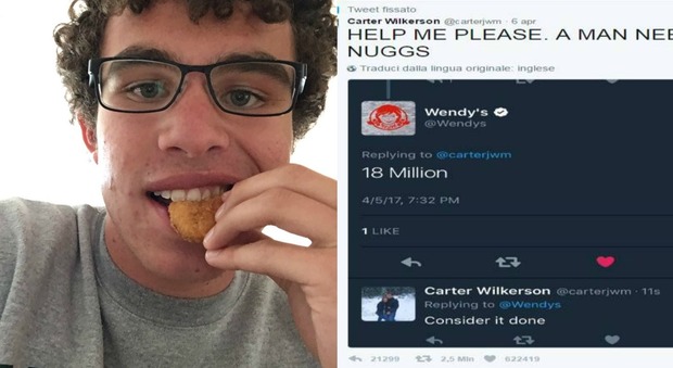 Il secondo tweet più condiviso al mondo è di un 16enne che vuole mangiare gratis